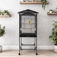 thumbnail image 4 of Black Iron 46*46*125cm Metal Birdcage Wheeled Storage Pet Cage Household Open Birdhouse, 4 of 10