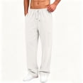 thumbnail image 5 of HomeDM Men's Wide Leg Sweatpants Drawstring Open Bottom Joggers with Pockets Casual Athletic Pants for Gym Workout, 5 of 7
