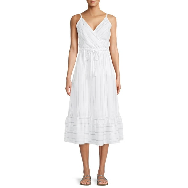 Time and Tru Women's Cross Front Midi Dress - Walmart.com