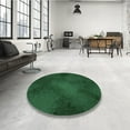 thumbnail image 3 of Ahgly Company Indoor Round Patterned Dark Forest Green Area Rugs, 6' Round, 3 of 6