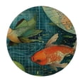 thumbnail image 4 of Orinice Birds Water Lilies World Map Round Table Cover Stain Resistant Washable Indoor Outdoor Tablecloth Kitchen Dining Wedding Parties Picnic Farmhouse 100% Polyester Fiber 54-58, 4 of 8