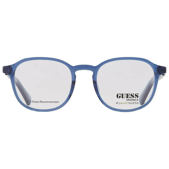 Guess GU8251 090 Men's Shiny Blue Rectangular Frame Eyeglasses