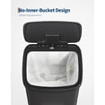 thumbnail image 4 of Modern Step-On Kitchen Trash Can – Large Metal Garbage Bin – 13 Gallon / 50L, Soft Close Lid, Odor Control, Liner Rim, Rear Handle, Durable – For Home or Office, Black, 4 of 7