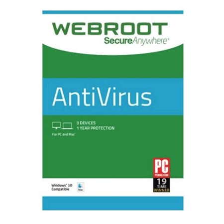 Webroot Internet Security Antivirus 3 Device 1 Year (Best Antivirus For Web Browsing)