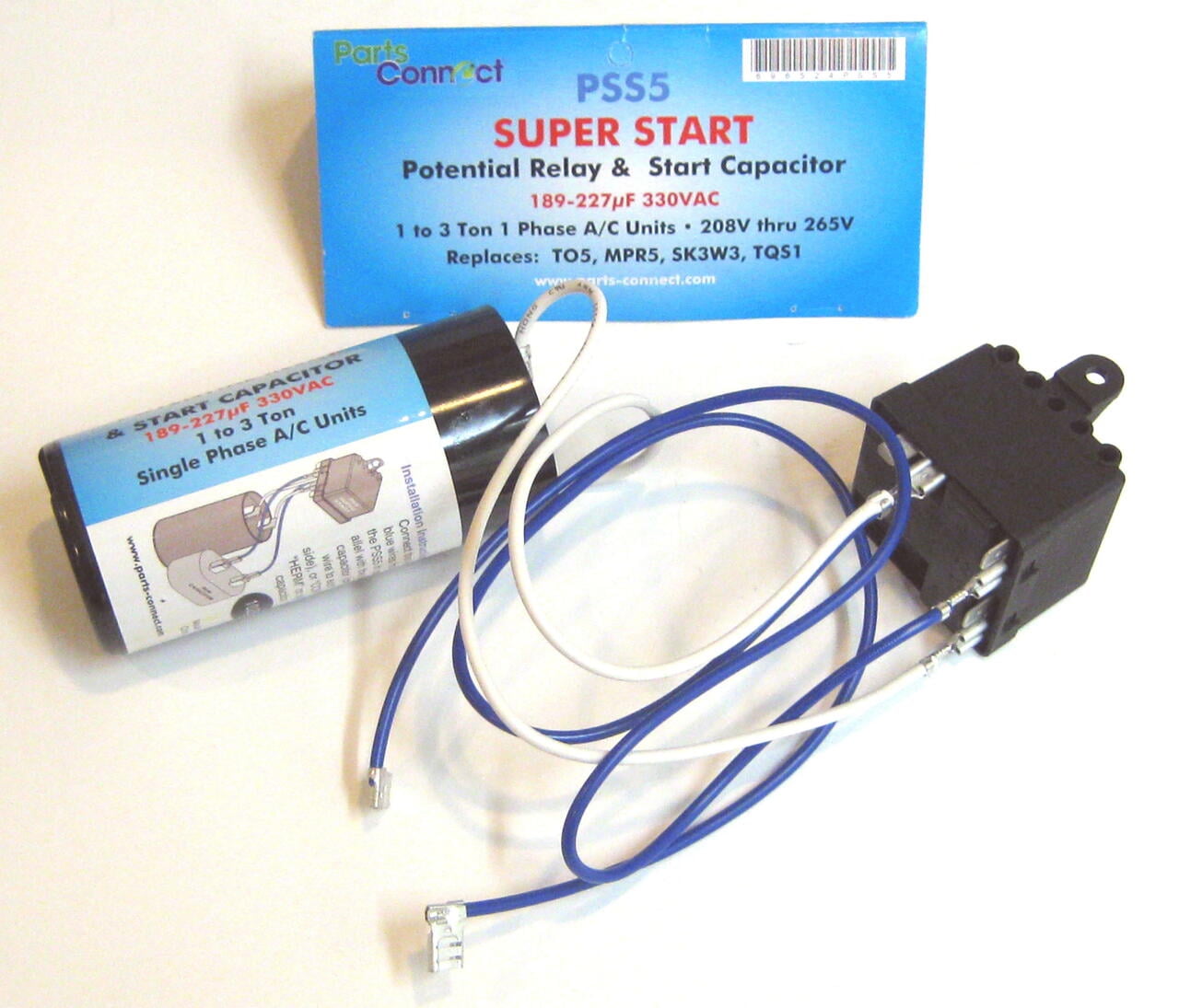 PartsConnect PSS5 HVAC Air Conditioning Super Torque Kick Start Potential  Relay & Capacitor PSS5 - Walmart.com