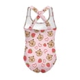 thumbnail image 5 of Uorisanigo Capybara Strawberry Swimsuit One Piece for Girls Size 13-14 with Criss-Cross Straps Athletic Bathing Suit for Kids Summer Beach Swimwear, 5 of 7