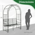 thumbnail image 4 of Tcbosik 6.7FT Garden Arch with Bench, Rustproof Iron Arbor Trellis for Climbing Plants, 79.5" Tall Outdoor Pergola with 51.2" Wide Seat, Free Standing Patio Decor, Black, 4 of 10