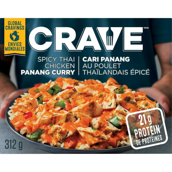 CRAVE Spicy Thai Chicken Panang Curry Frozen Meal, 312 g Box, CRAVE Spicy Thai Chicken Panang Curry Frozen Meal, 312 g Box