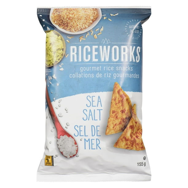 Collation de riz gourmet riceworks à saveur de sel de mer