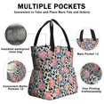 thumbnail image 3 of Pioneer Flower Floral Print Pattern Drawstring Lunch Bag Women - Drawstring Lunch Bag Insulated for Work Office - Stain-Resistant Large Lunchbags for Women with Multi-Pockets, 3 of 6