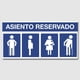 thumbnail image 2 of Señal: "Asiento reservado para mujeres embarazadas, con bebés, personas con discapacidad y adultos mayores" azul y blanco. Plástico estireno cal 40, interiores, 12.5 x 25 cm. Cartel, Letrero cuadrado., 2 of 5
