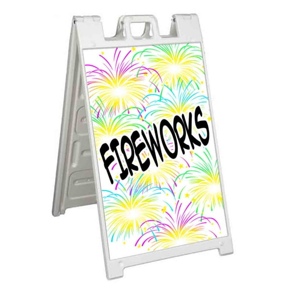 Fireworks (24" X 36") Standard A-Frame Signicade, Includes Decal Applied To Stand