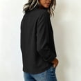 thumbnail image 5 of Women V Neck Button Down Blouse, Roll-Up Long Sleeve Linen Tops Daily Casual Dressy Shirt, 5 of 7