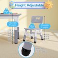 thumbnail image 4 of Pirecart Kids Table and 2 Chairs Set, Height Adjustable Children Multi Activity Table and Chair Set, Non-Slip Legs & Graffiti Desktop, for Drawing, Reading, Studying, Gray, 4 of 8