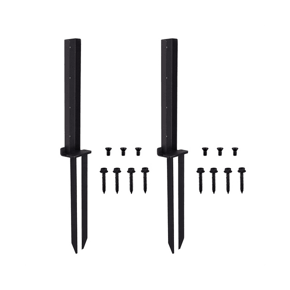 2 Pack Fence Post Anchor Kit, Heavy Duty Steel Fence Post Repair Stakes,Fence Post Anchor Ground Spike for Repairing