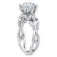 thumbnail image 3 of Oryn Jewel 14K White Gold Over Engagement Ring - 1.8 Ct Round Cut Lab Created Diamond - Butterfly and Bee Vine Twist Solitaire Design Ring for Women - Wedding and Engagement Ring for Her, 3 of 6