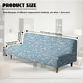 thumbnail image 2 of SCRAWLGOD Flower Print White Blue Armless Futon Covers with Elastic Bottom Comfy Futon Couch Cover Machine Washable Furniture Protector Stretchable Sofa Bed Protector, 2 of 7