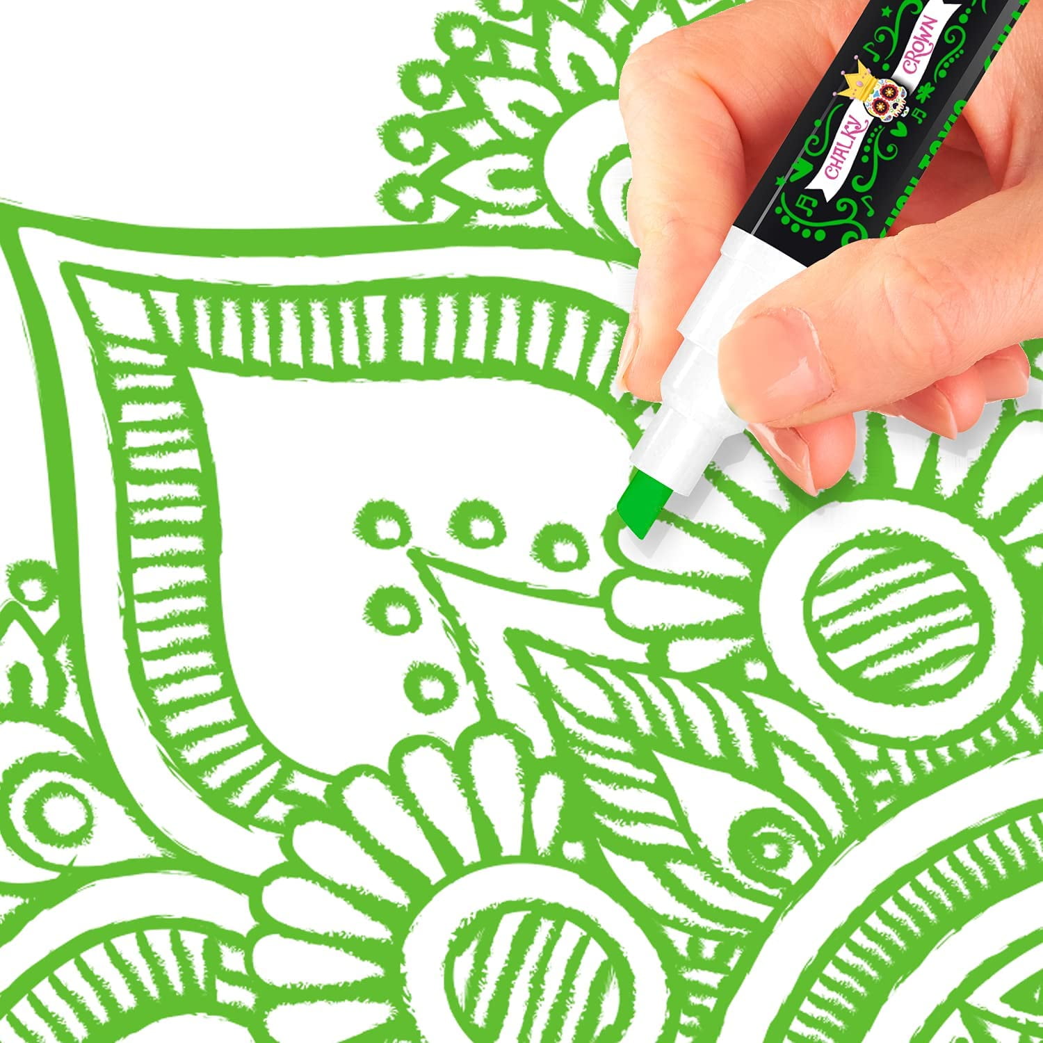 Cestari Chalk Pen : Green Liquid Chalk Marker with 2mm Chalk Paint Fine Tip  for Writing and Drawing - Erasable Chalkboard Label Paint Pen Kitchen