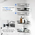 thumbnail image 2 of Rustproof Shower Caddy Corner Tension Pole with 4 Tier Metals Baskets Shower Shelves Corner Standing Large Bathroom Shower Storage Organizer Shelf Adjustable Height from 24 to 120 In, 2 of 5