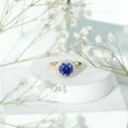 thumbnail image 5 of Rosec Jewels Classic Lab Blue Sapphire Engagement Halo Ring with Moissanite (AAAA Quality), 18K Yellow Gold, US 3.00, 5 of 8