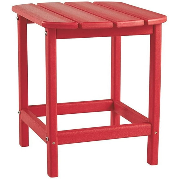 Bowery Hill Rustic Patio End Table in Red