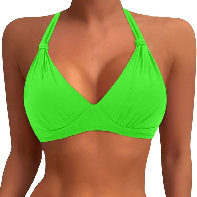 TechWave Womens Swim Bras plus Size Swim Top Supportive Women Plus Size Bikini Top Large Bust Swim Top Full Coverage Swimsuit Top Sport Bra Bathing Suit Top No Bottom