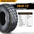 thumbnail image 4 of Free Country (2) Premium 8PR ATV/UTV Tires 26x9x12 fit 10-14 Polaris RANGER 800 HD/CREW, 12 Ranger 800 XP front, 4 of 7