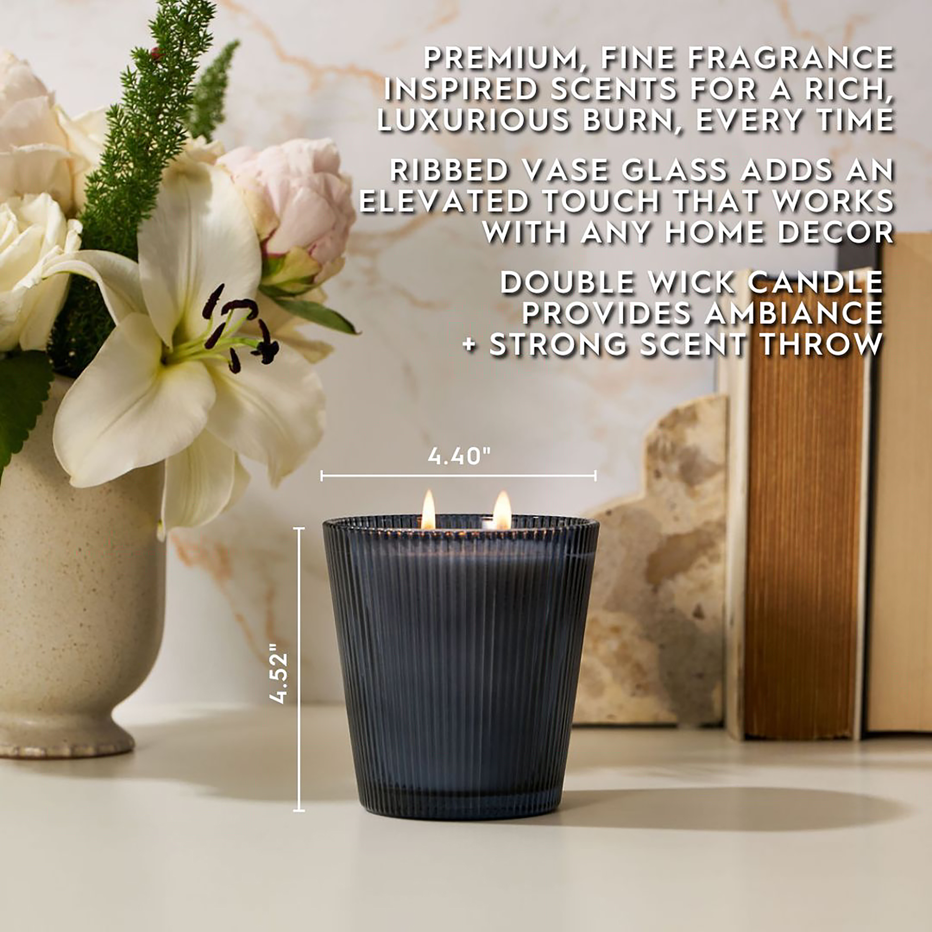 Better Homes & Gardens Fine Fragrance Collection, Noir Nights Scented 2-Wick Jar Candle 16 oz.