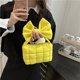 thumbnail image 3 of Almacenamiento Bolso Candy Colo Con Un Lazo Mano para Niñas Invierno () Rojo Amarillo, 3 of 9