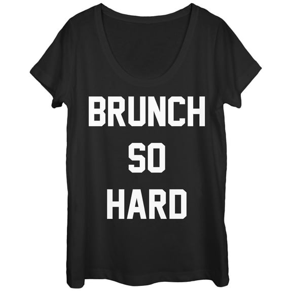 Women's CHIN UP Brunch So Hard  Scoop Neck Black X Large