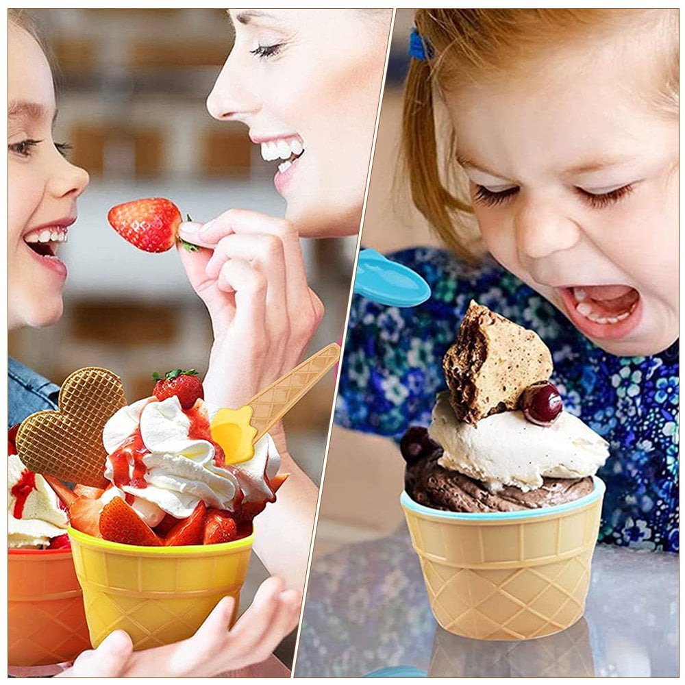 Generic 4 Sets Of Lovely Designed Ice Cream Serving Bowls Dessert Bowls Reusable Ice Cream Bowls Other 9.6cm 9.6cm 6cm