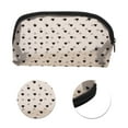 thumbnail image 4 of 1 Pc Mesh Flocking Heart Pattern Makeup Bag for Travel Beige Mesh Fabric, 4 of 6