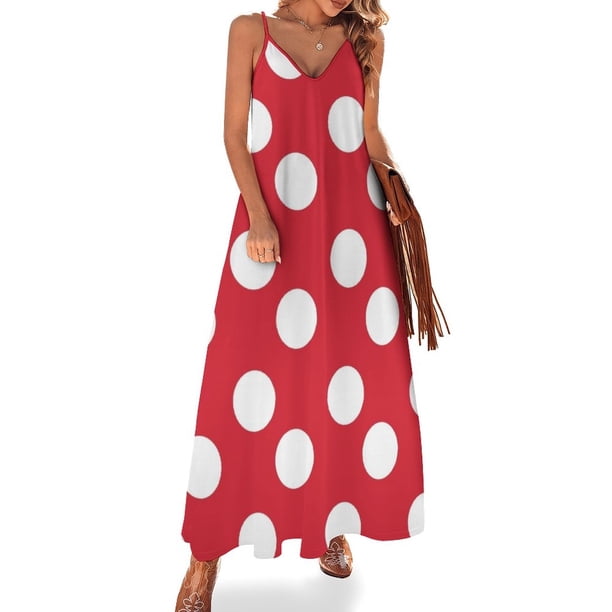 Vestido sin mangas con lunares Vestido largo mujer Vestidos largos con velo