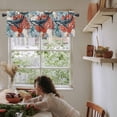 thumbnail image 5 of Vintage Whale Valances for Windows Farmhouse Kitchen Curtains Valances Rod Pocket Valance Curtains for Kitchen Windows Retro Coastal Coral Nautical Ocean Window Valances for Bathroom Bedroom 60"x18", 5 of 6