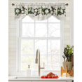thumbnail image 3 of Wood Grain Magnolia Plant Flowers Window Valance Curtain Kitchen Cafe Short Curtains Living Room Tie-Up Valance Curtain, 3 of 6