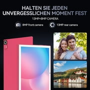 Android 15 Tablet with Keyboard, 24GB+128GB ROM(1TB Expand), Octa Core, 5G/2.4G WiFi, 7000mAh, BT V5.0, with Case, Mouse, Stylus, Split-Screen(Pink)