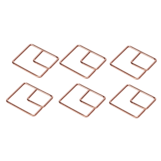 Funny Planner Clips, Anti Rust 100Pcs Gold Paper Clips For Home Quadrilateral