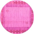 thumbnail image 1 of Ahgly Company Indoor Round Abstract Pink Modern Area Rugs, 6' Round, 1 of 4