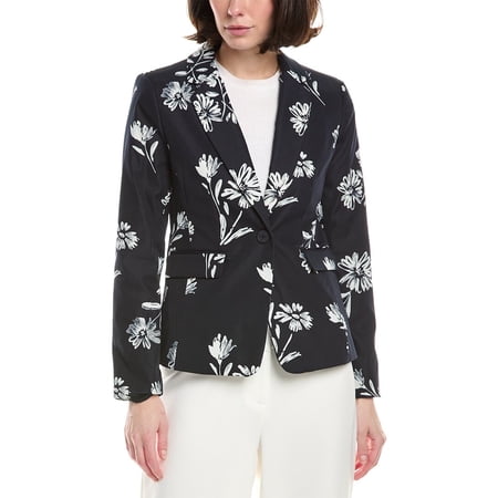 Tahari ASL womens Petite Sateen Blazer, 6P, Blue