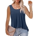 thumbnail image 4 of UPPADA Tank Tops for Women Summer Casual Crew Neck Sleeveless Tops Racerback Casual Basic Ribbed Slim Fitted Shirts Loose Fit Basic Tunic Shirts Workout Crew Basic Tank Top,, 4 of 7