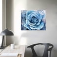 thumbnail image 3 of PIKWEEK  Blue Rose Flower Picture Decor Wall Art Abstract Navy Gray Vintage Floral for Bedroom Bathroom Walls Decoration Canvas Framed, 3 of 4