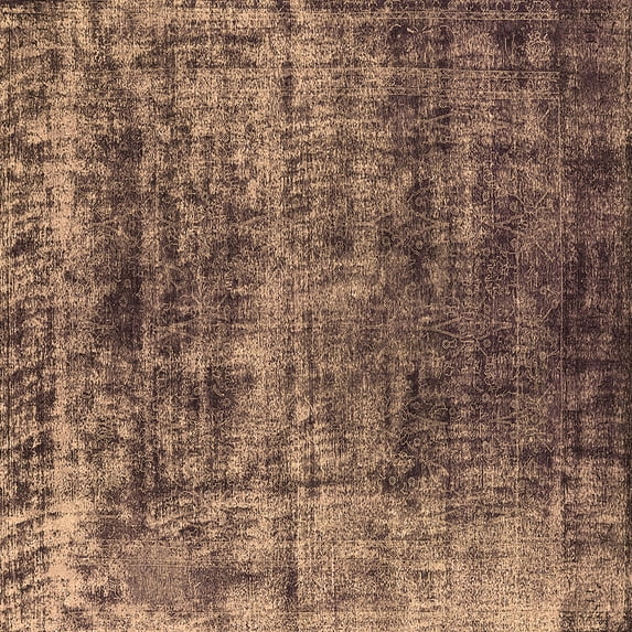 Ahgly Company Indoor Square Oriental Brown Industrial Area Rugs, 4' Square