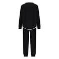 thumbnail image 6 of Homenesgenics 2-Piece Lounge Set Womens Knit Pajamas Sets Two Piece Outfits Sets Sleepwear Loungewear Pjs Long Sleeve and Pants Black M, 6 of 8