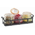 thumbnail image 2 of Cal Mil 3336-13 3 Tall Jar Condiment Holder Flat - Black, 2 of 2