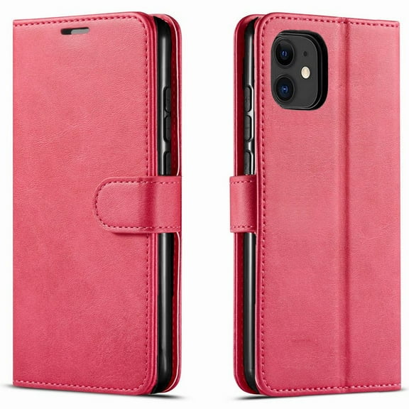 iPhone 11 Case, [Not fit for iPhone 11 Pro/ iPhone 11 Pro Max], Starshop Premium Leather Wallet Pocket Credit Card Slots-Pink