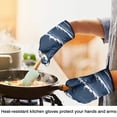 thumbnail image 5 of Lumiprinta Blue Wave Barbecue Mitts a Pair of Two Gloves (Navy Blue), 5 of 7