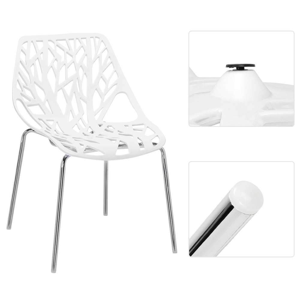 Ktaxon Dining Chairs (Set of 4)  Modern Nest Style Lounge Chairs Kid-Friendly Birch Chairs, Stackable Modern Chair white