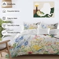 thumbnail image 3 of 3 Piece Floral Hummingbird Duvet Cover Set California King, Microfiber Comforter/Quilt Cover with Corner Ties and 2 Pillowcases, Spring Watercolor Flowers All Season Soft Bedding with Zipper Closure, 3 of 8