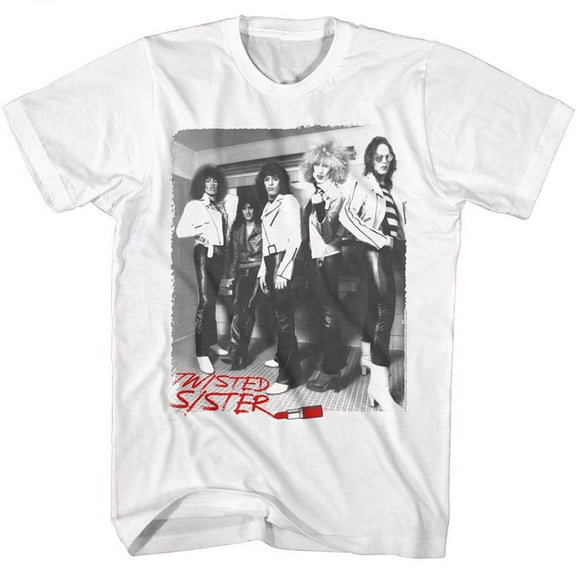 Twisted Sister Lipstick Logo White Adult T-Shirt