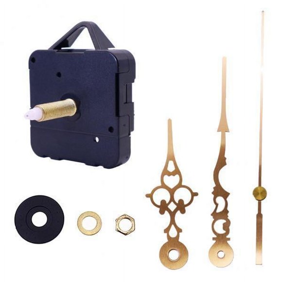 Paquete de 5 a 20 unidades de mecanismos de movimiento de reloj con husillo largo de metal para bricolaje. 5 piezas